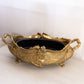 Large Brass Floral Jardinière with Metal Insert (Made in Italy)