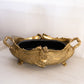 Large Brass Floral Jardinière with Metal Insert (Made in Italy)