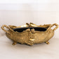 Large Brass Floral Jardinière with Metal Insert (Made in Italy)