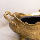 Large Brass Floral Jardinière with Metal Insert (Made in Italy)