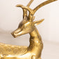Large Brass Laying Buck Stag Deer Lidded Dish Figurine