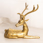 Large Brass Laying Buck Stag Deer Lidded Dish Figurine