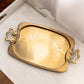 Large Brass Tray with 2 Fancy Handles
