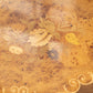 Vintage Large Marquetry Floral Wood Veneer Tray with Gold-Tone Details