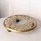Large Circular Brass Floral Plant Stand with Casters
