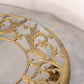 Large Circular Brass Floral Plant Stand with Casters