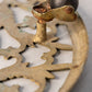 Large Circular Brass Floral Plant Stand with Casters