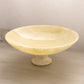Large Cream Alabaster Footed Bowl on White Alabaster Base
