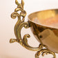 Large Fancy Brass Compote Bowl with 4 Legs and Handles