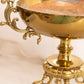 Large Fancy Brass Compote Bowl with 4 Legs and Handles