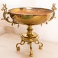 Large Fancy Brass Compote Bowl with 4 Legs and Handles