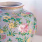 Large Light Blue Colorful Ceramic Floral Vase
