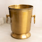 Large Footed Gold Tone Ice Bucket with 2 Handles