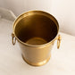 Large Footed Gold Tone Ice Bucket with 2 Handles