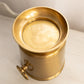 Large Footed Gold Tone Ice Bucket with 2 Handles