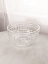 Large Heavy Crystal Bowl with Block Pattern