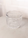 Large Heavy Crystal Scalloped Bowl with Etched Floral Details