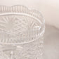 Large Heavy Crystal Scalloped Bowl with Etched Floral Details