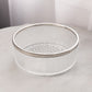 Large Leonard Clear Crystal Lidded Textured Bowl with Silver Tone Rim