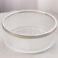 Large Leonard Clear Crystal Lidded Textured Bowl with Silver Tone Rim