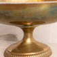 Large Oval Brass Pedestal Bowl with Fish Handles