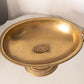 Large Oval Brass Pedestal Bowl with Swan Base and Fish Handles
