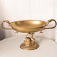 Large Oval Brass Pedestal Bowl with Swan Base and Fish Handles