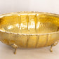 Large Oval Hammared Brass 4-Toed Planter (Made in Italy)