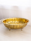 Large Oval Hammared Brass 4-Toed Planter (Made in Italy)