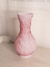 Large Pink Cased Glass Vase with Bird Designs