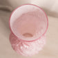 Large Pink Cased Glass Vase with Bird Designs