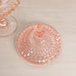 Large Pink Glass Pedestal Lidded Dish with Diamond Point Design