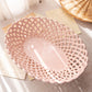 Large Pink Woven Oval Ceramic Basket Bowl Made in Portugal