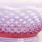 Large Purple Pink Opalescent Glass Hobnail Bowl