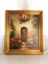 Large Rectangular Door with Red Flowers Painting