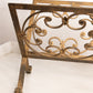 Large Rectangular Gold Tone Metal Folding Rack with Fancy Designs