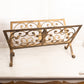 Large Rectangular Gold Tone Metal Folding Rack with Fancy Designs