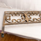 Large Rectangular Gold Tone Metal Folding Rack with Fancy Designs