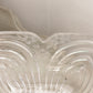 Large Square Clear Crystal Glass Bowl with Etched Floral Designs