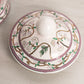 Large White Ceramic Lidded Pink Green Floral Ginger Jar