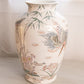Large White Ceramic Vase with Bird and Floral Details