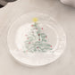 Vintage LE Smith Large Clear Glass Christmas Tree Plate with Colored Details