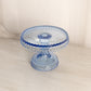 Vintage LE Smith Small Light Blue Glass Hobnail Cake Stand