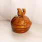 Vintage Ceramic Brown Squirrel on Acorn Lidded Dish