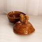 Vintage Ceramic Brown Squirrel on Acorn Lidded Dish