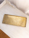 Long Rectangular Brass Tray with Floral Designs