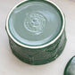 Longaberger Medium Green Ceramic Lidded Woven Drum Crock