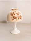 Medium Almond Glass Fairy Lamp Candle Holder with Hand Painted Floral Designs