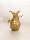 Medium Asymmetrical Brass Double Swan Vase