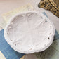 Medium Beige Ceramic Bisque Ornate Footed Dish